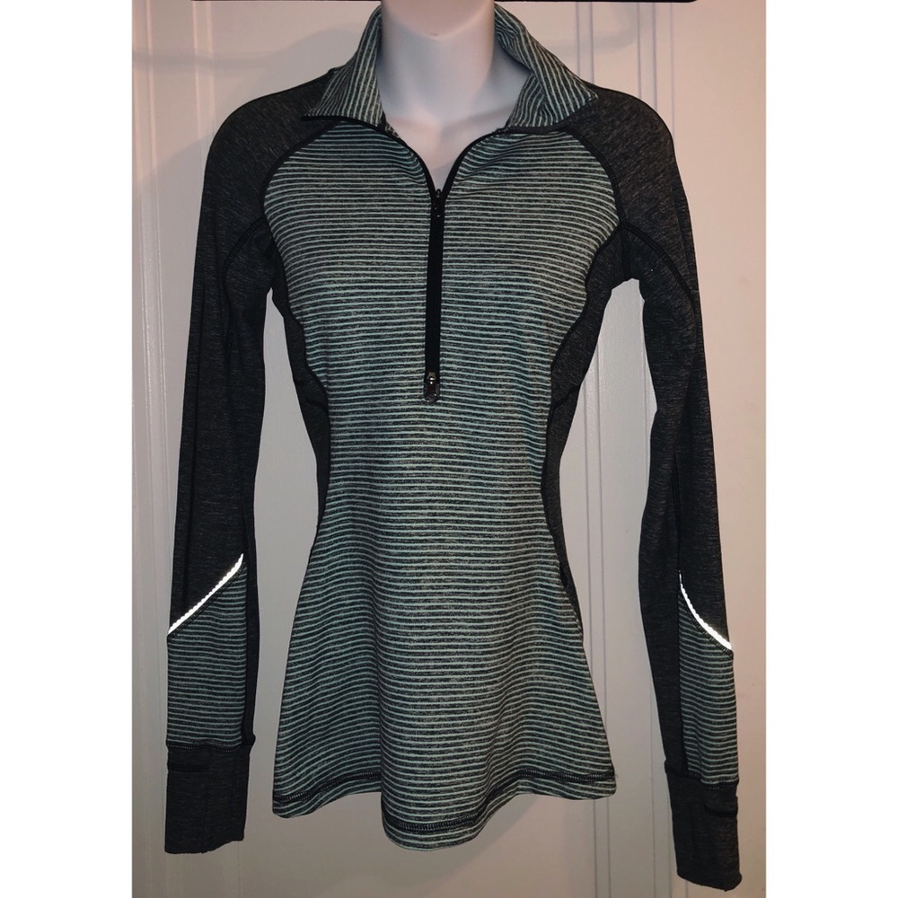 Lululemon Mint Stripe Quarter Zip